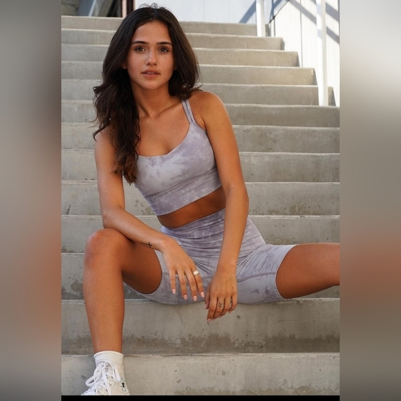 Tier Activewear, Vital Biker Short, Heather (tie dye purple),‎ Size Small - Picture 5 of 10